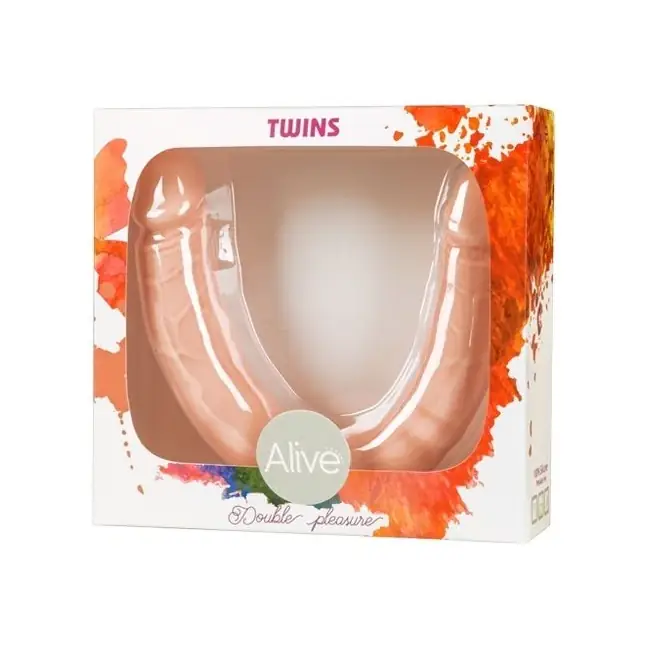 Двухсторонний телесный фаллоимитатор Twins Size M - 30 см. Фотография 2.