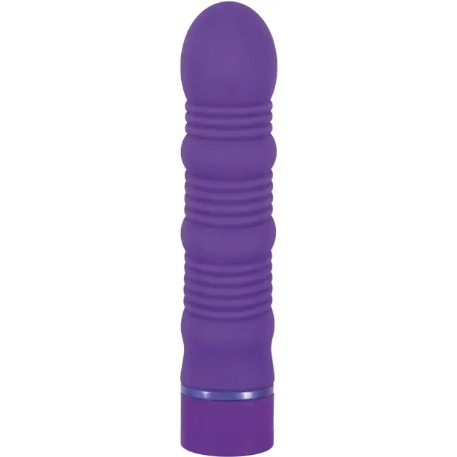 Фиолетовый ребристый вибромассажёр Maxx Power Vibe - 19 см - Power Play