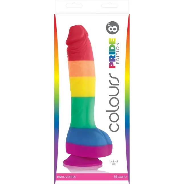 Радужный фаллоимитатор Pride Edition 8 Dildo - 25,4 см - Colours. Фотография 2.