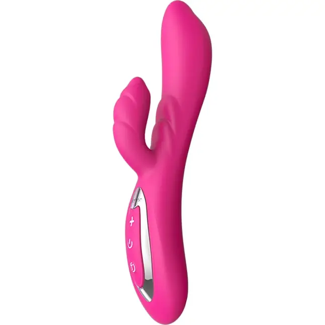 Розовый вибратор Nalone Touch2 с клиторальным стимулятором - 21,8 см. Фотография 3.