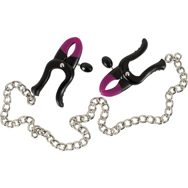 Зажимы на соски Silicone Nipple Clamps с цепочкой - Bad Kitty. Фотография 2.