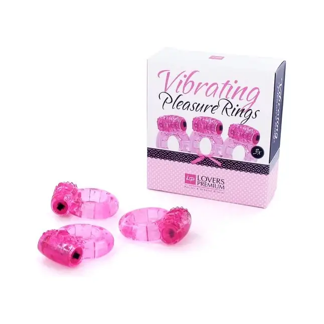Набор из трех виброколец Pleasure Rings Pink. Фотография 2.