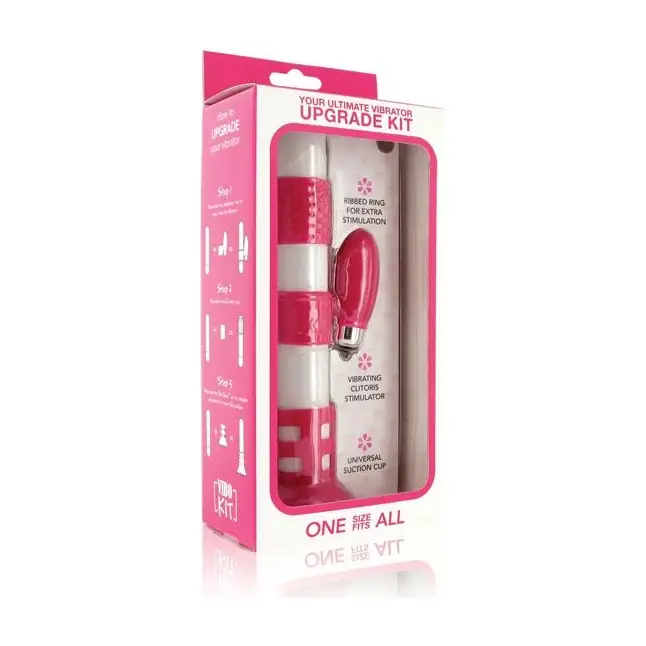 Набор розовых насадок на вибратор Vibrator Upgrade Kit. Фотография 2.