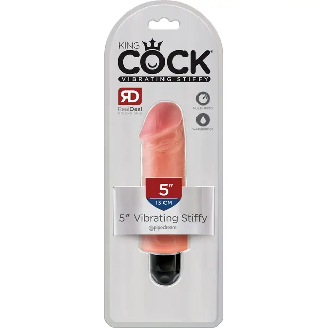 Телесный вибратор-реалистик 5 Vibrating Stiffy - 16,5 см - King Cock. Фотография 2.