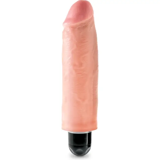 Телесный вибратор-реалистик 6 Vibrating Stiffy - 17,8 см - King Cock