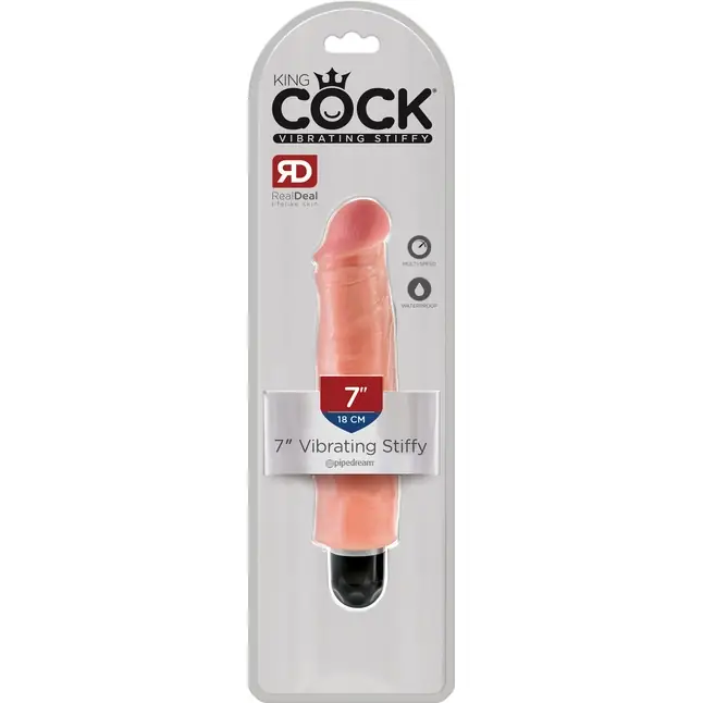 Телесный вибратор-реалистик 7 Vibrating Stiffy - 21,6 см - King Cock. Фотография 2.
