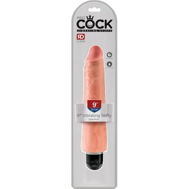 Телесный вибратор-реалистик 9 Vibrating Stiffy - 27,9 см - King Cock. Фотография 4.