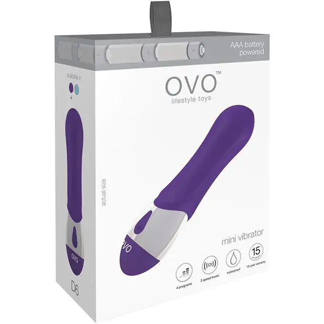 Фиолетовый мини-вибратор OVO D6. Фотография 5.