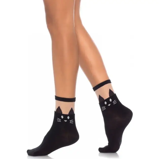 Носки с котиками BLACK CAT OPAQUE ANKLET