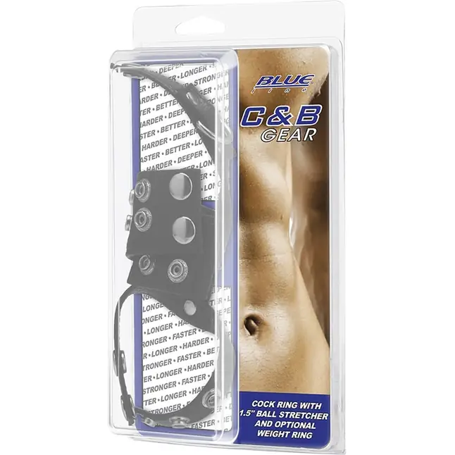 Утяжка на пенис и мошонку Cock Ring With 1.5 Ball Stretcher And Optional Weight Ring. Фотография 2.