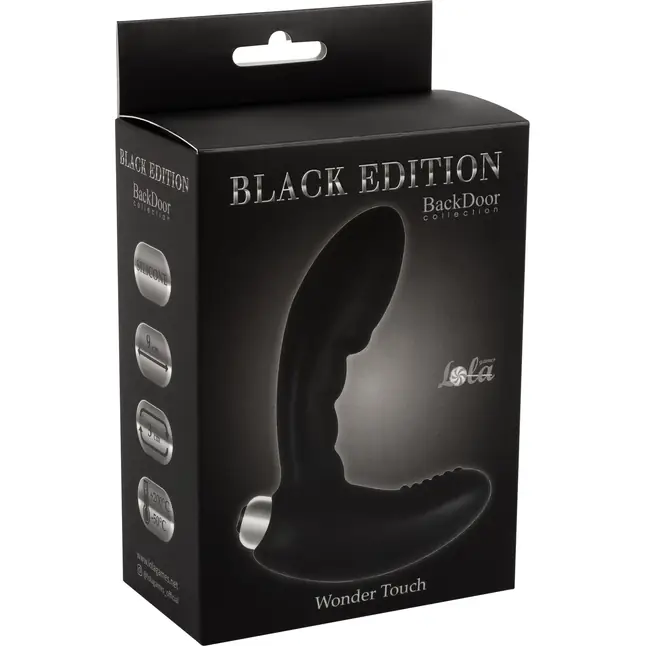Чёрный стимулятор простаты с вибрацией Wonder Touch - Back Door Collection Black Edition. Фотография 3.