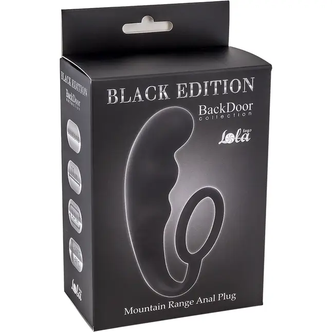 Чёрное эрекционное кольцо с анальным стимулятором Mountain Range Anal Plug - Back Door Collection. Фотография 3.