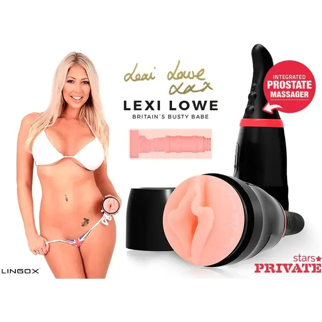 Мастурбатор-вагина Private Lexi Lowe Vagina в тубе с хвостиком для массажа простаты