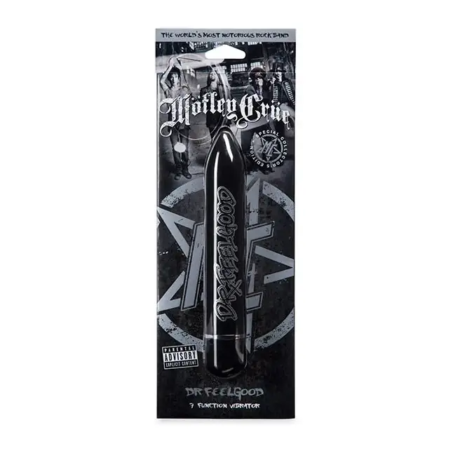 Чёрный классический вибратор Motley Crue Dr Feelgood - 18,4 см. Фотография 3.