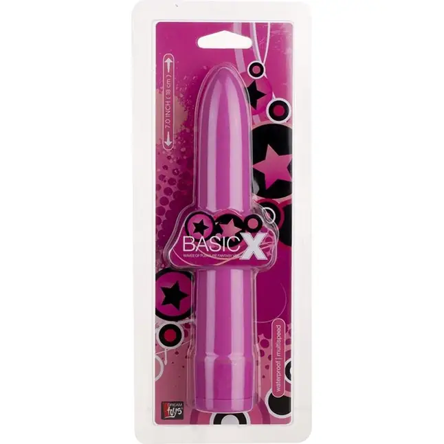 Розовый вибратор BASICX MULTISPEED VIBRATOR PURPLE 7INCH - 18 см - BasicX. Фотография 2.