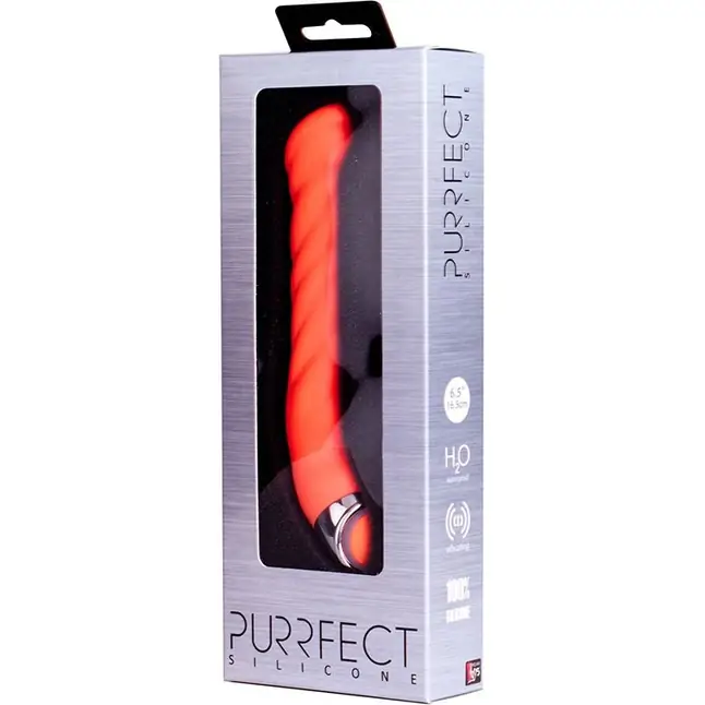 Оранжевый силиконовый G-вибратор PURRFECT SILICONE G-SPOT VIBRATOR - 17,7 см - Purrfect Silicone. Фотография 2.