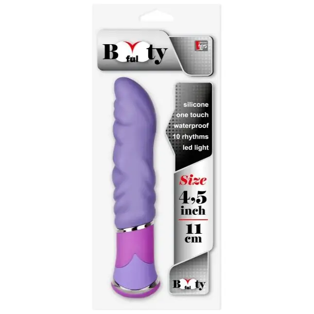 Фиолетовый анальный вибратор с рельефом BOOTYFUL WAVED VIBE PURPLE - Bootyful. Фотография 2.