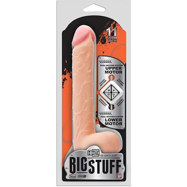 Телесный USB-вибратор BIGSTUFF DUAL MOTOR 11INCH - 28 см - BigStuff. Фотография 2.
