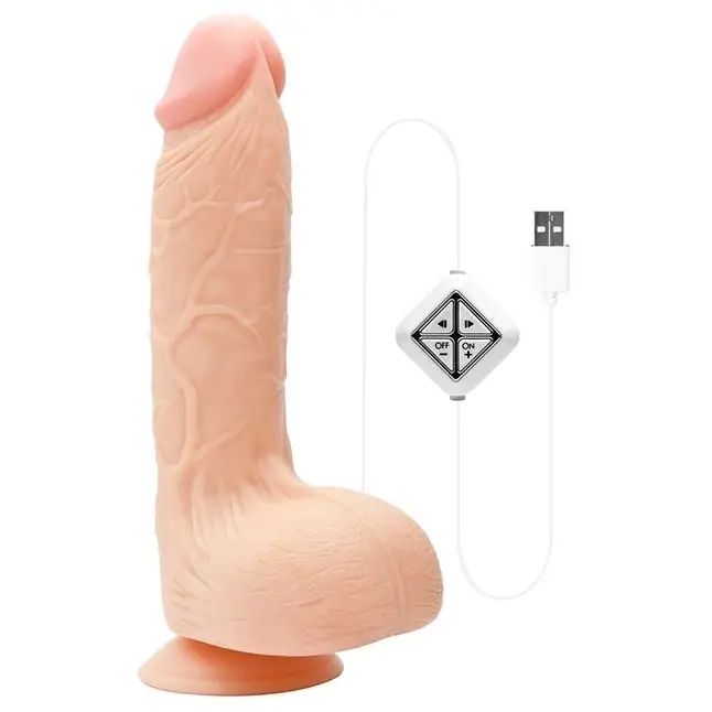 Телесный USB-вибратор BIGSTUFF DUAL MOTOR 9.5INCH - 24 см - BigStuff