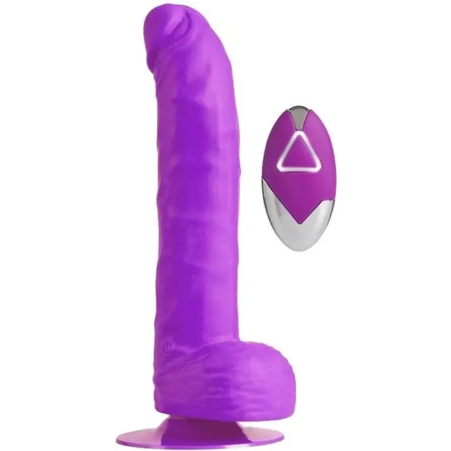 Фиолетовый вибратор на присоске PURRFECT SILICONE DELUXE REMOTE VIBE 8IN - 20 см - Purrfect Silicone
