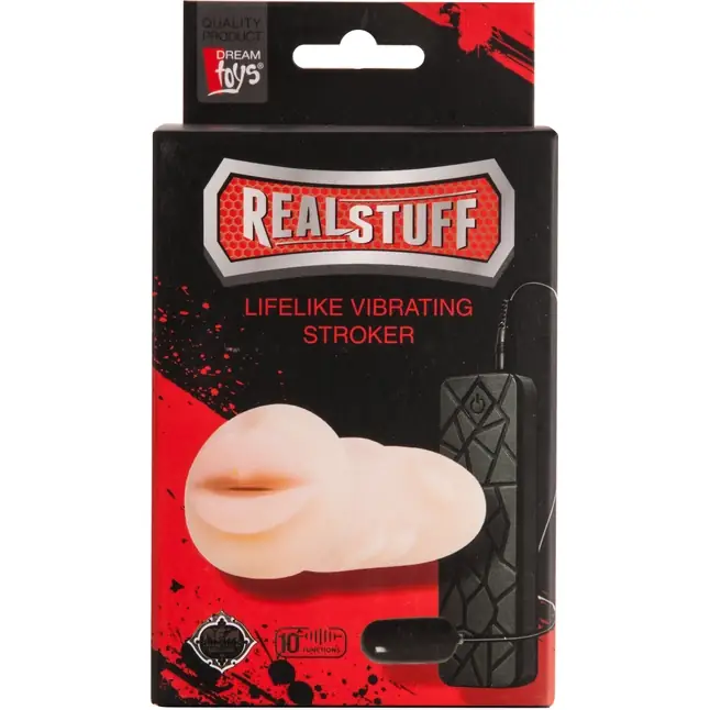 Мастурбатор-ротик с вибрацией REALSTUFF VIBRATING MASTURBATOR MOUTH - RealStuff. Фотография 2.