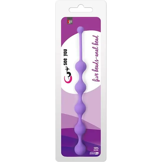 Фиолетовая анальная цепочка SEE YOU FIVE BEADS ANAL - 28,1 см - See You. Фотография 2.