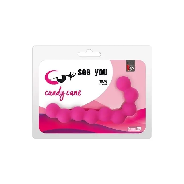 Розовая анальная цепочка SEE YOU CANDY CANE ANAL BEADS - 13,1 см - See You. Фотография 2.