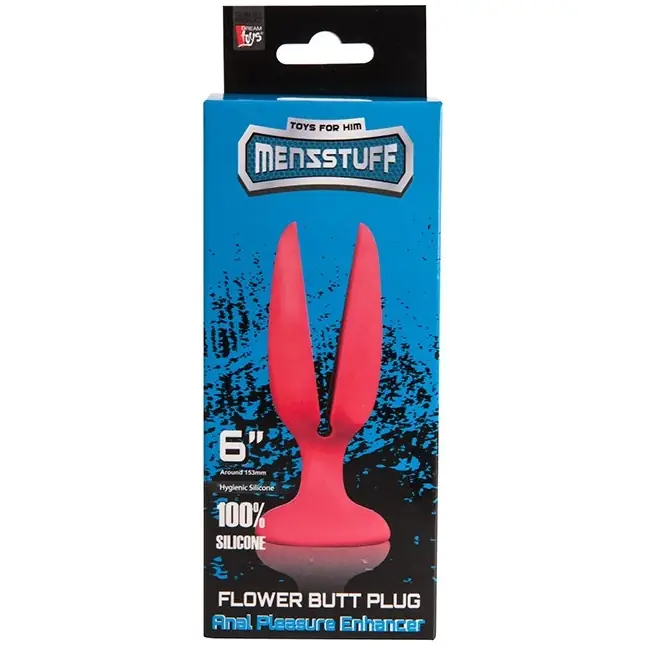 Красная пробка-бутон MENZSTUFF FLOWER BUTT PLUG 6INCH - 15 см - MenzStuff. Фотография 2.