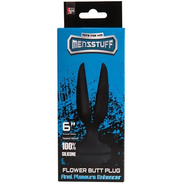 Чёрная пробка-бутон MENZSTUFF FLOWER BUTT PLUG 6INCH - 15 см - MenzStuff. Фотография 2.