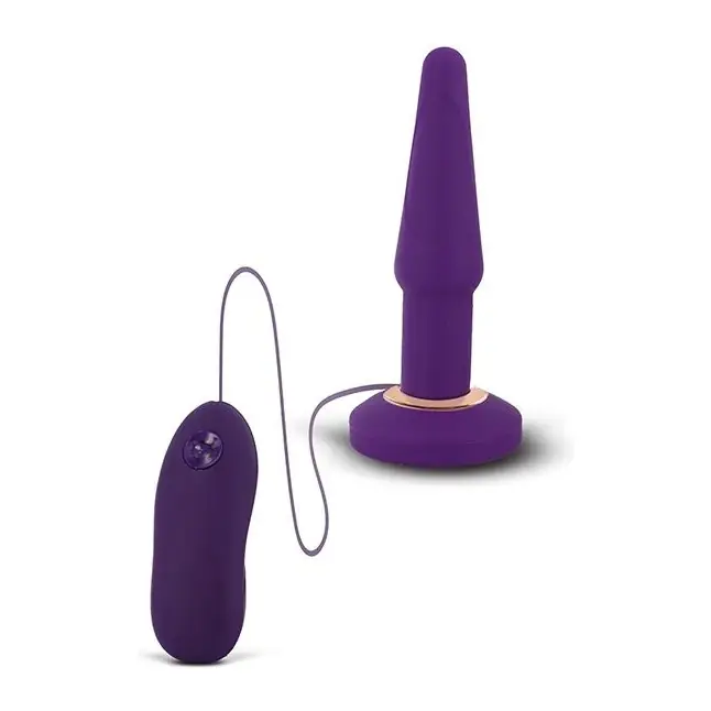 Фиолетовая анальная вибропробка APEX BUTT PLUG SMALL PURPLE - 14 см