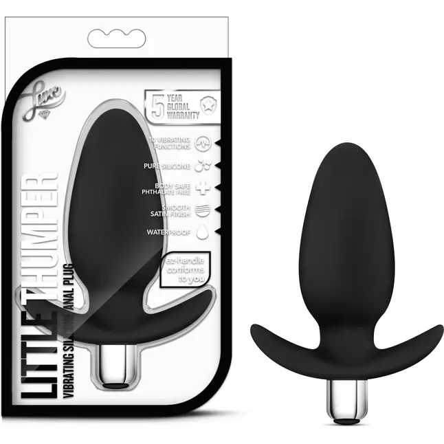 Чёрная вибропробка Luxe Little Thumper - 12 см - Luxe. Фотография 3.
