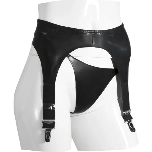 Пояс для чулок и трусики-стринги из датекса Datex Suspender Belt and String - Guilty Pleasure. Фотография 3.