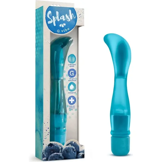 Голубой вибратор для G-стимуляции Splash G Vibe - 20,3 см - Splash. Фотография 2.