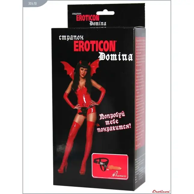 Телесный страпон Domina с эластичными трусиками - 19,7 см. Фотография 4.