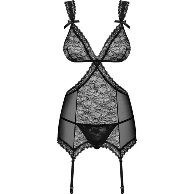 Кружевной корсаж Swanita с бантами на бретелях - Sexy. Фотография 5.