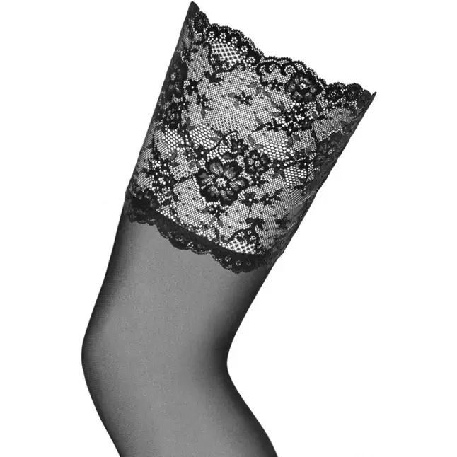 Чулки Charmea с широкой кружевной резинкой без силикона - Sexy. Фотография 3.