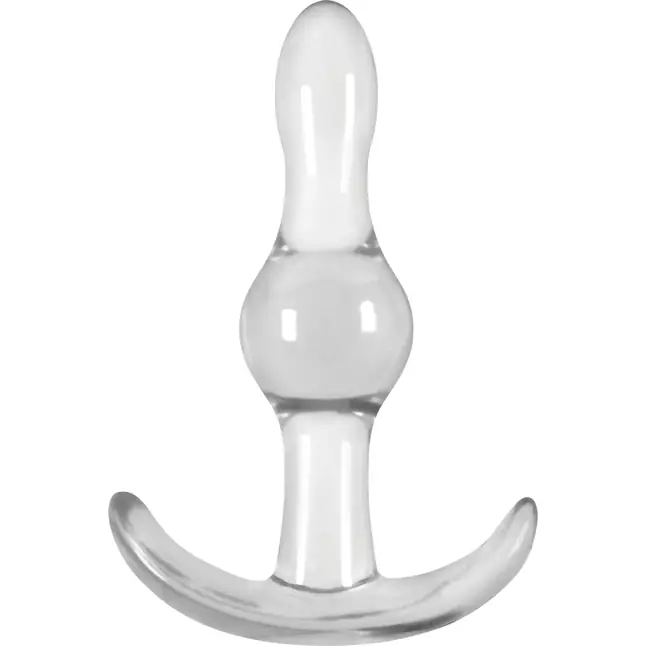 Прозрачная анальная пробка с утолщением посередине Jelly Rancher T-Plug Wave - 9,7 см - Jelly Rancher