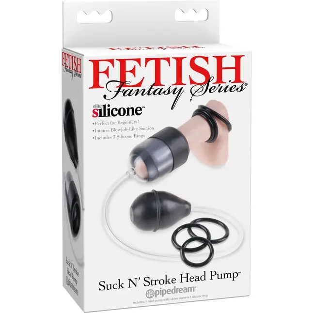 Компактная помпа-насос для головки Suck N’ Stroke Head Pump - Fetish Fantasy Series. Фотография 4.