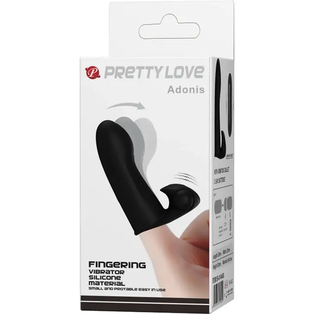Чёрная вибронасадка на палец Adonis - Pretty Love. Фотография 6.