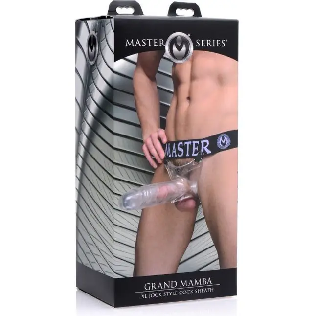 Прозрачный фаллопротез Grand Mamba XL Jock Style Cock - 21,6 см - Master Series. Фотография 4.