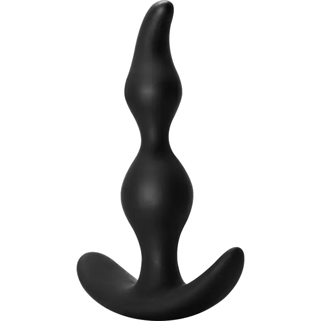 Чёрная анальная пробка Bent Anal Plug Black - 13 см - First Time. Фотография 2.