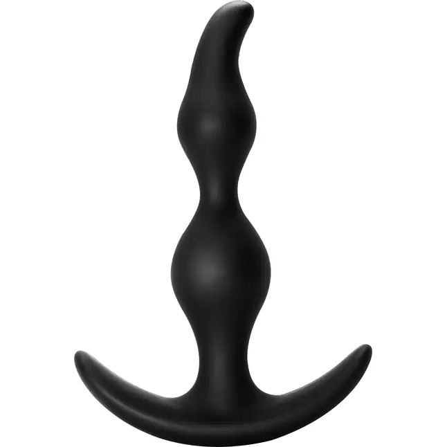 Чёрная анальная пробка Bent Anal Plug Black - 13 см - First Time