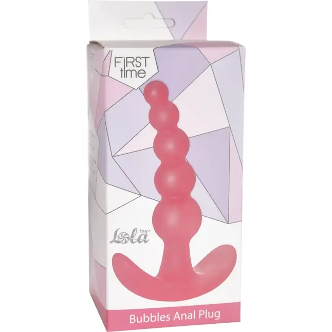 Розовая анальная пробка Bubbles Anal Plug - 11,5 см - First Time. Фотография 3.