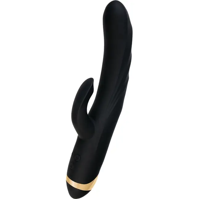Чёрный вибратор WANAME Thunder с клиторальным отростком - 24,2 см - WANAME D-SPLASH