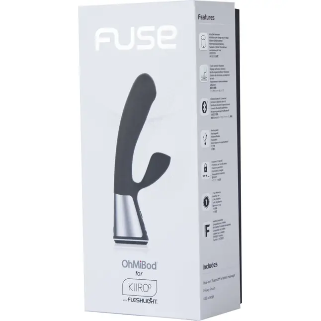 Чёрный интерактивный вибратор Kiiroo Ohmibod Fuse - 18 см. Фотография 4.