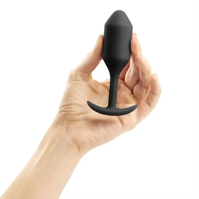 Чёрная пробка для ношения B-vibe Snug Plug 2 - 11,4 см. Фотография 3.