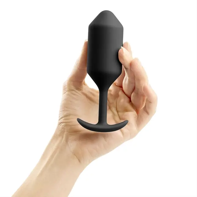 Чёрная пробка для ношения B-vibe Snug Plug 3 - 12,7 см. Фотография 3.