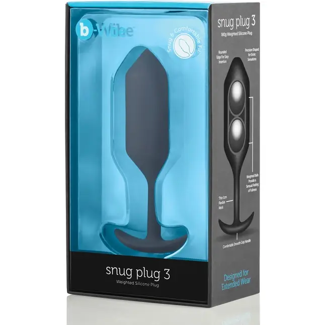 Чёрная пробка для ношения B-vibe Snug Plug 3 - 12,7 см. Фотография 6.