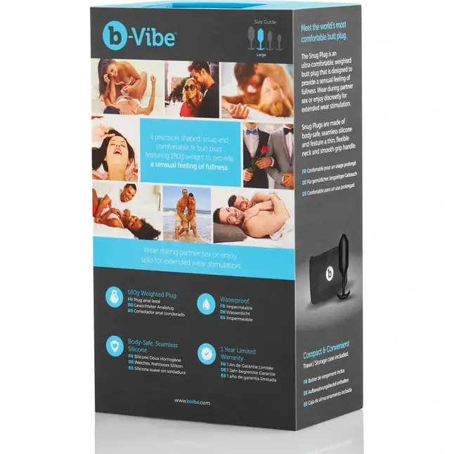 Чёрная пробка для ношения B-vibe Snug Plug 3 - 12,7 см. Фотография 7.
