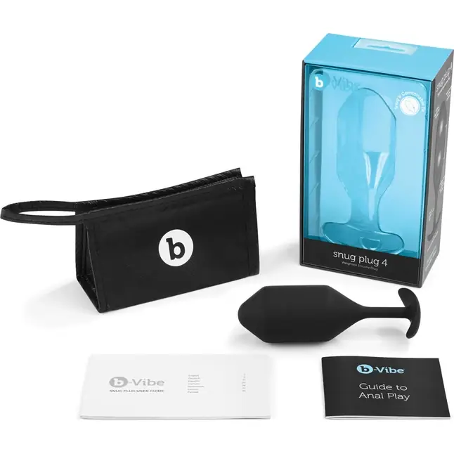 Чёрная пробка для ношения B-vibe Snug Plug 4 - 14 см. Фотография 5.